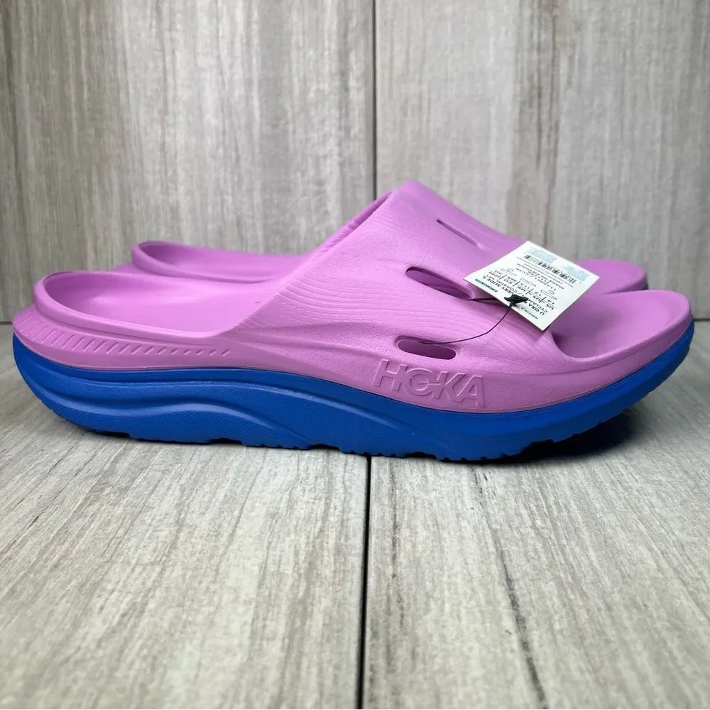Hoka One One Ora Recovery Slide 3 Purple Blue Slide Comfort Shoe Mens Size 12 13